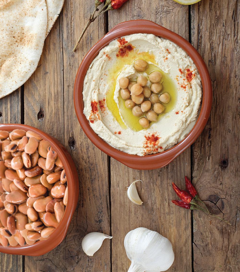 Hommos and fava beans